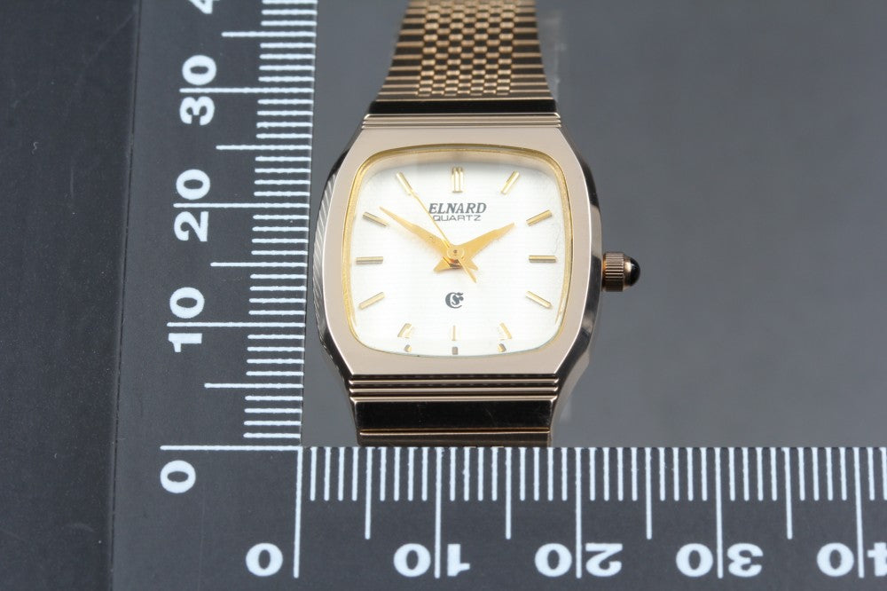 Near MINT Elnard EL-62008 White Quartz 21.4mm Ladies Watch