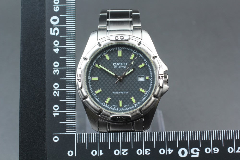 Near MINT CASIO MTP-1244 Black Quartz 41mm Men's Watch