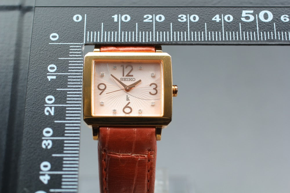 Near MINT SEIKO Lukia 1N01-0LZ0 Pink Solar 25mm Ladies Watch 1997