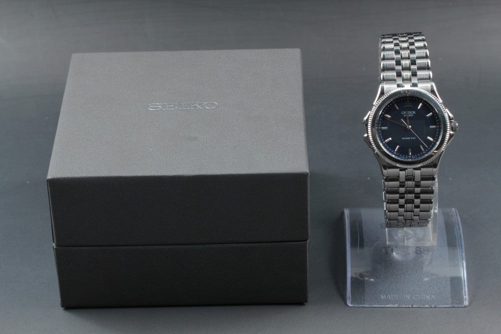 Near MINT SEIKO Credor 4M71-0A30 Navy Quartz 36mm Men's Watch