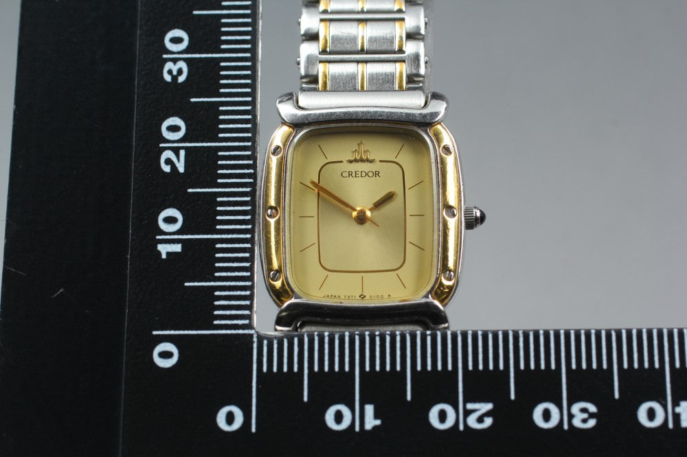 SEIKO Credor 7371-5010 Gold Quartz 20.5mm Ladies Watch 1987
