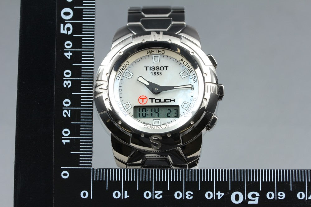 Near MINT TISSOT T-Touch Z 252/352P Mother of Pearl Quartz 40.8mm Men's Watch