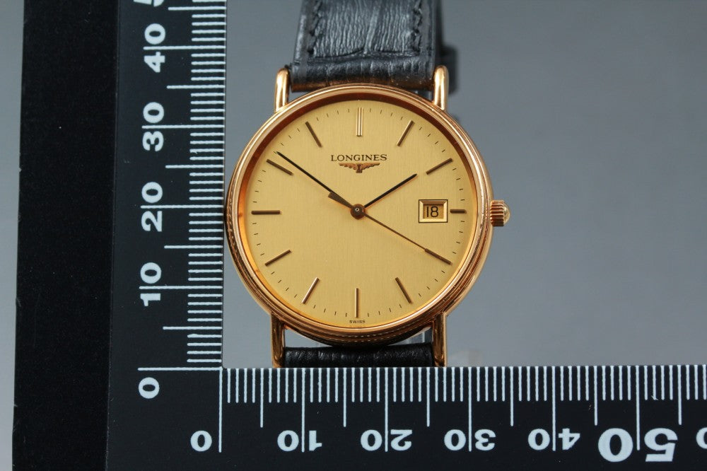 Near MINT LONGINES Grand Classic L4.636.2 Gold Quartz 33mm Men's Watch