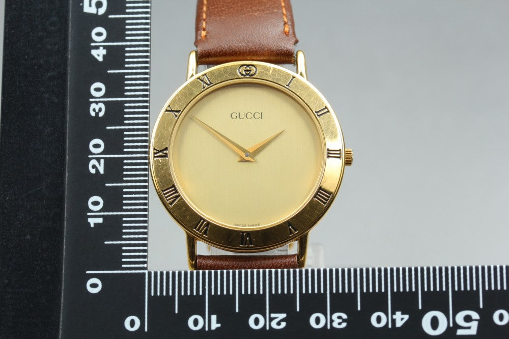 GUCCI 3000.2.M Gold Quartz 33mm Men's Watch