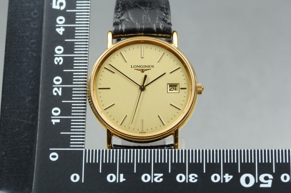 Near MINT LONGINES Grand Classic L4.636.2 Gold Quartz 33mm Men's Watch