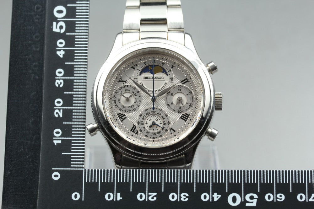 Near MINT Shellman Grand Complication 6770-H32167TA Silver Quartz 39.5mm Men's Watch
