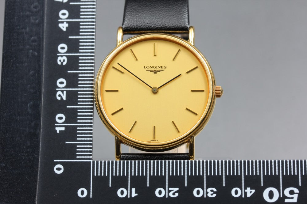 Near MINT LONGINES Grand Classic L4.637.2 Gold Quartz 32.7mm Men's Watch