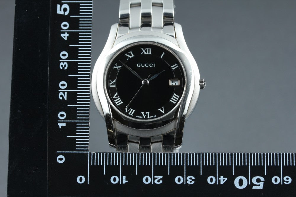 Near MINT GUCCI 5500M Black Quartz 34.2mm Men's Watch
