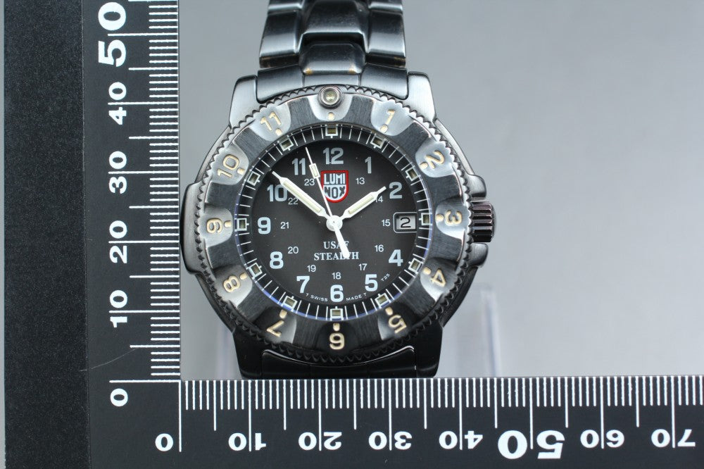 Near MINT LUMINOX F-117 NIGHTHAWK 3400 Black Quartz 39.7mm Men's Watch