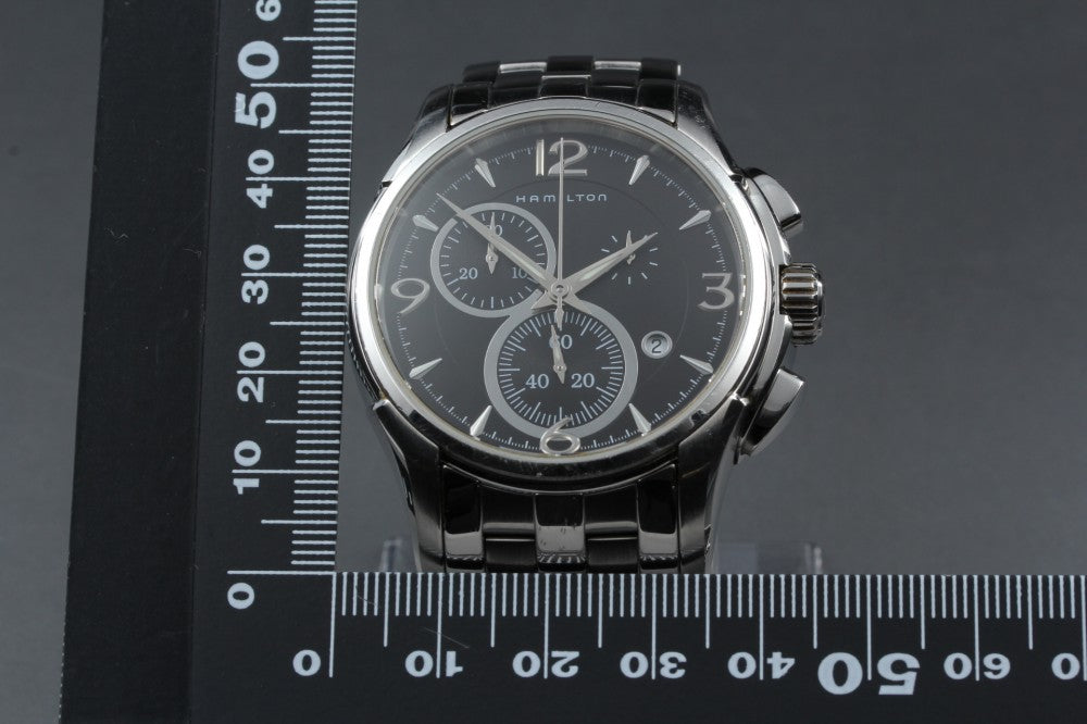 Near MINT HAMILTON Jazzmaster H326120 Black Quartz 40.6mm Men's Watch