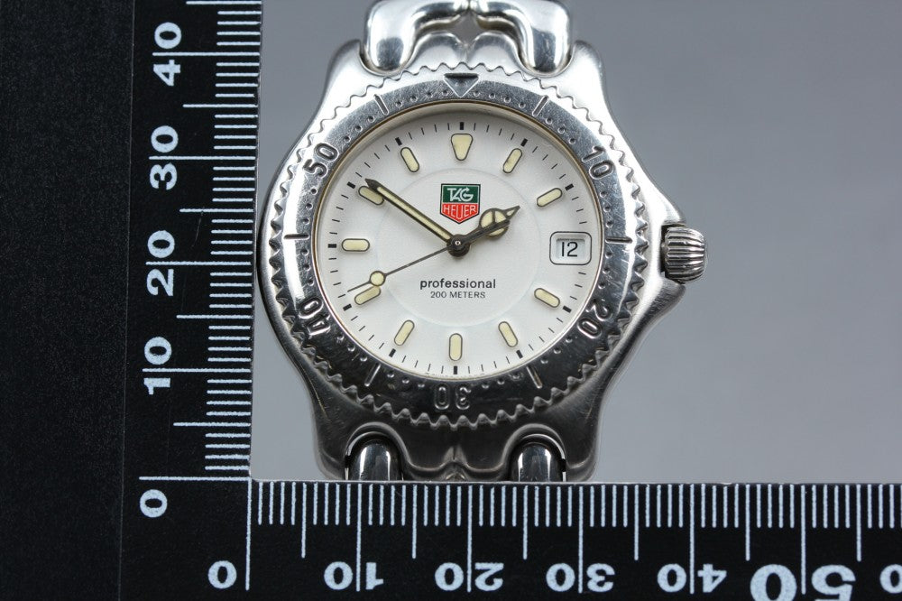 Near MINT TAG Heuer S/el WG1112-0 White Quartz 34.6mm Men's Watch