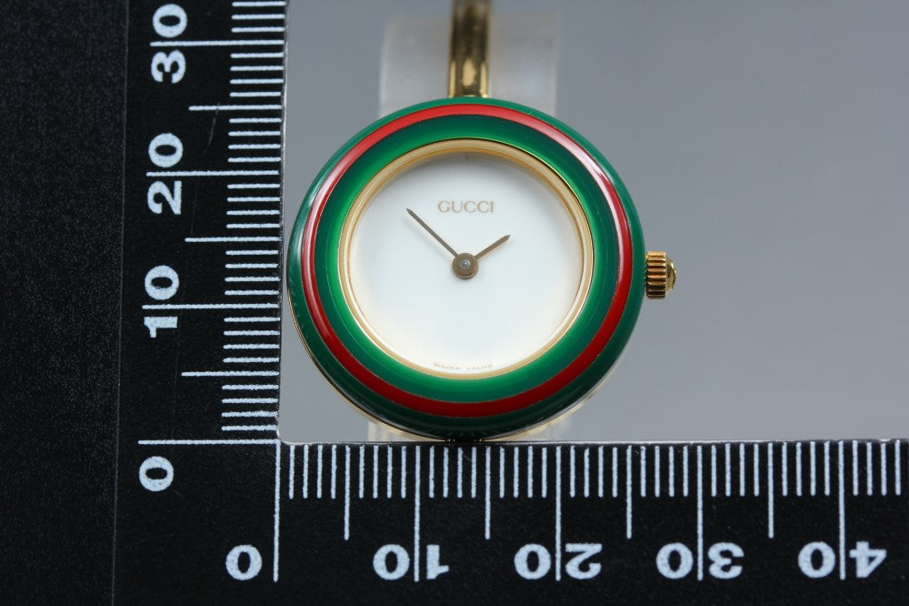 Near MINT GUCCI 11/12.2 White Quartz 25.7mm Ladies Watch