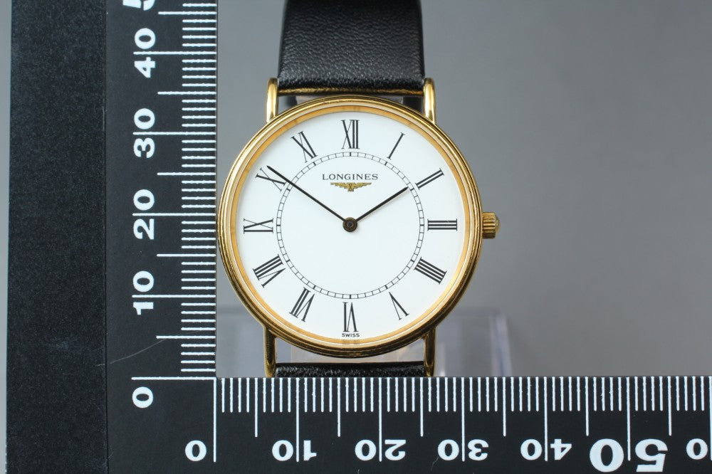 Near MINT LONGINES L4.637.2 White Quartz 32.4mm Men's Watch