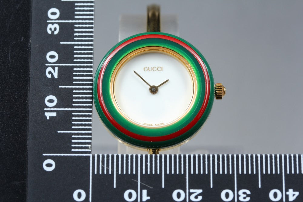 Near MINT GUCCI 11/12.2 White Quartz 25.8mm Ladies Watch