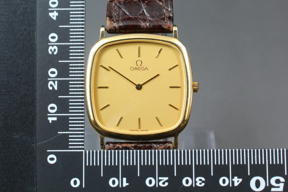 Near MINT OMEGA De Ville 195.0077.2 Cal.1378 Gold Quartz 30mm Men's Watch