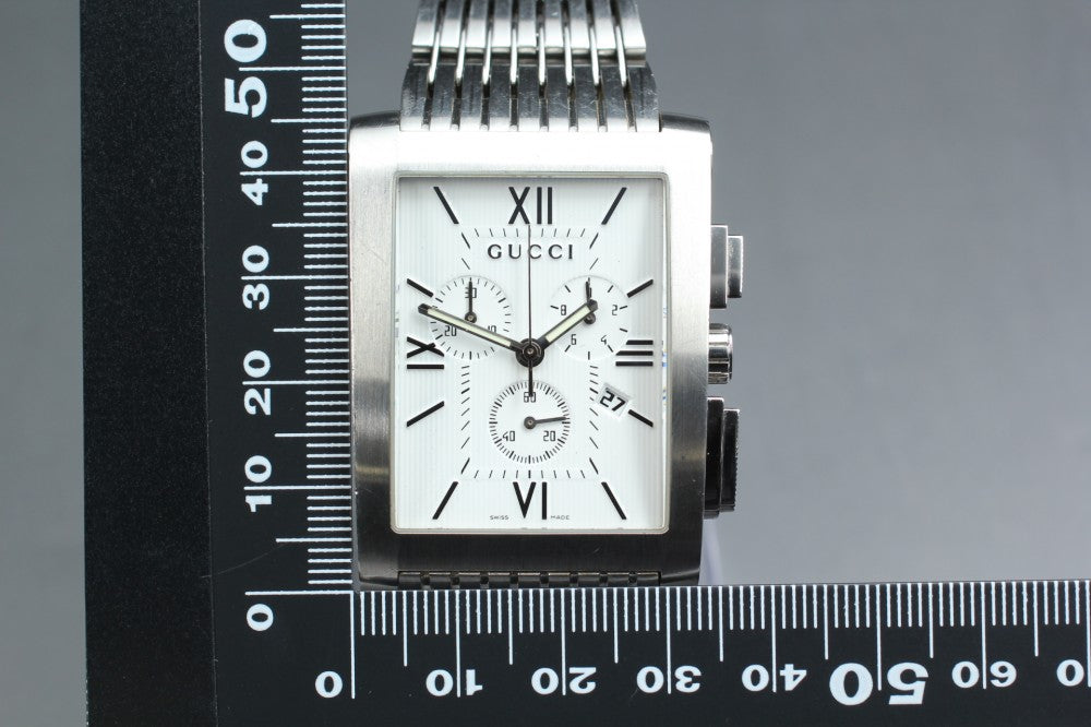 Near MINT GUCCI G Metro 8600M White Quartz 34.1mm Men's Watch