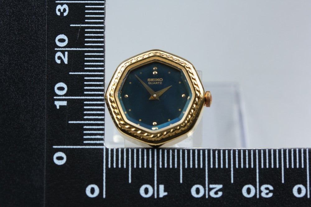 Near MINT SEIKO 1400-7940 Black Quartz 19.7mm Ladies Watch