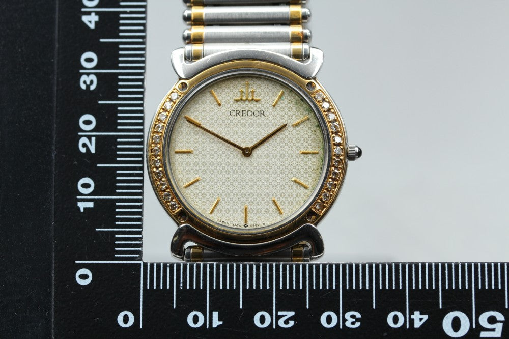 SEIKO Credor 5A74-0190 Gold Quartz 30.3mm Men's Watch