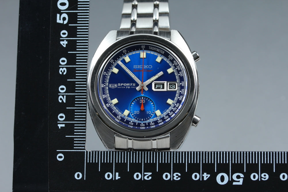 Near MINT SEIKO Seiko 5 Sport 6139-6010 Blue Auto 38.8mm Men's Watch 1969