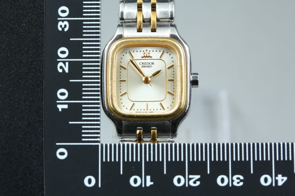 Near MINT SEIKO Credor 4J81-5A00 Silver Quartz 21.2mm Ladies Watch 1998