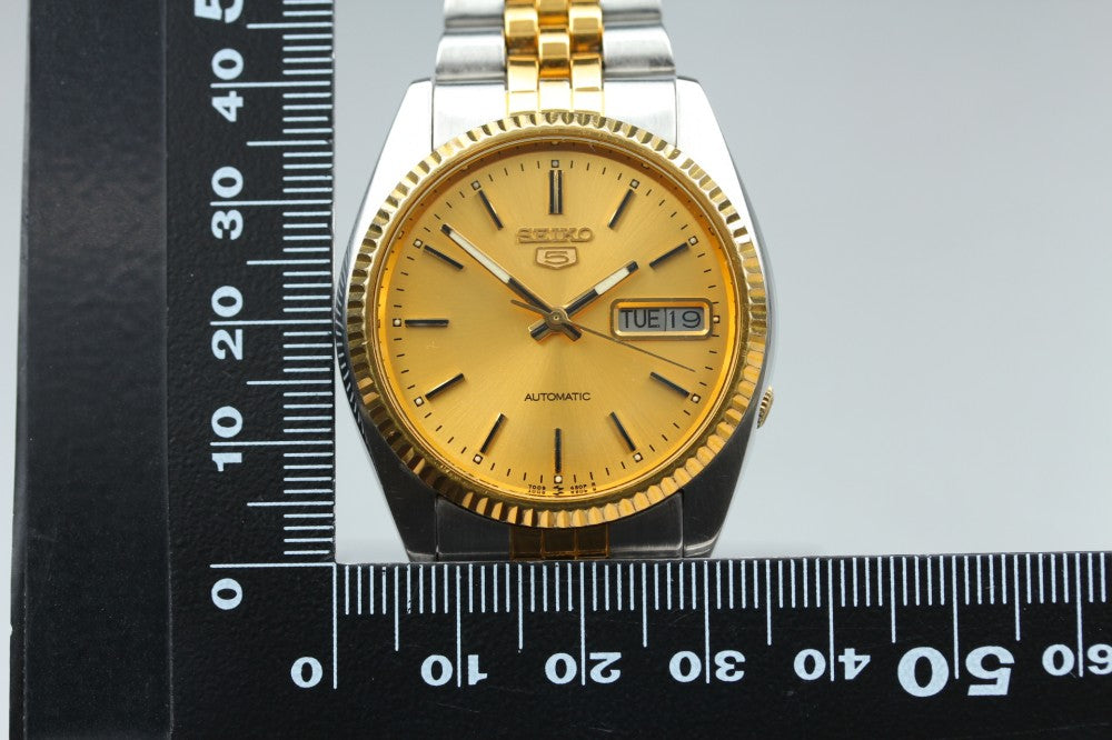 SEIKO 5 7009-3110 Gold Auto 36mm Men's Watch 1985