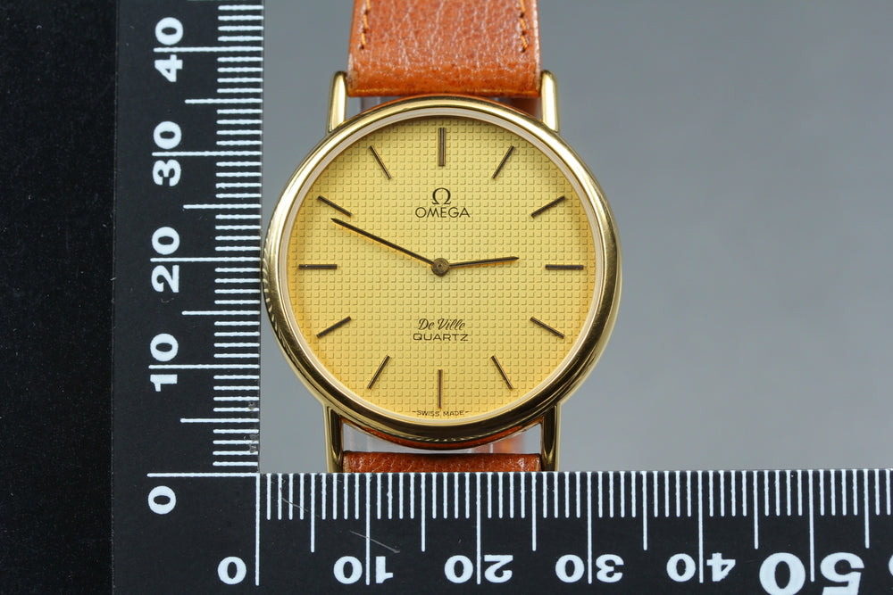 Near MINT OMEGA De Ville 191.0092 Cal.1351 Gold Quartz 33mm Men's Watch