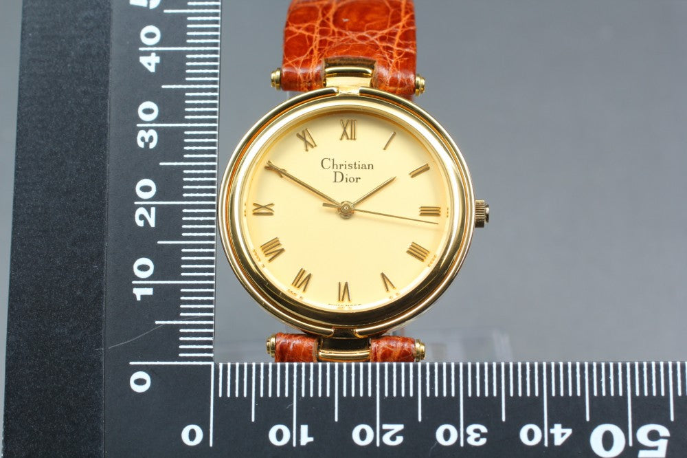 Near MINT Christian Dior 3006 Gold Quartz 32mm Men's Watch