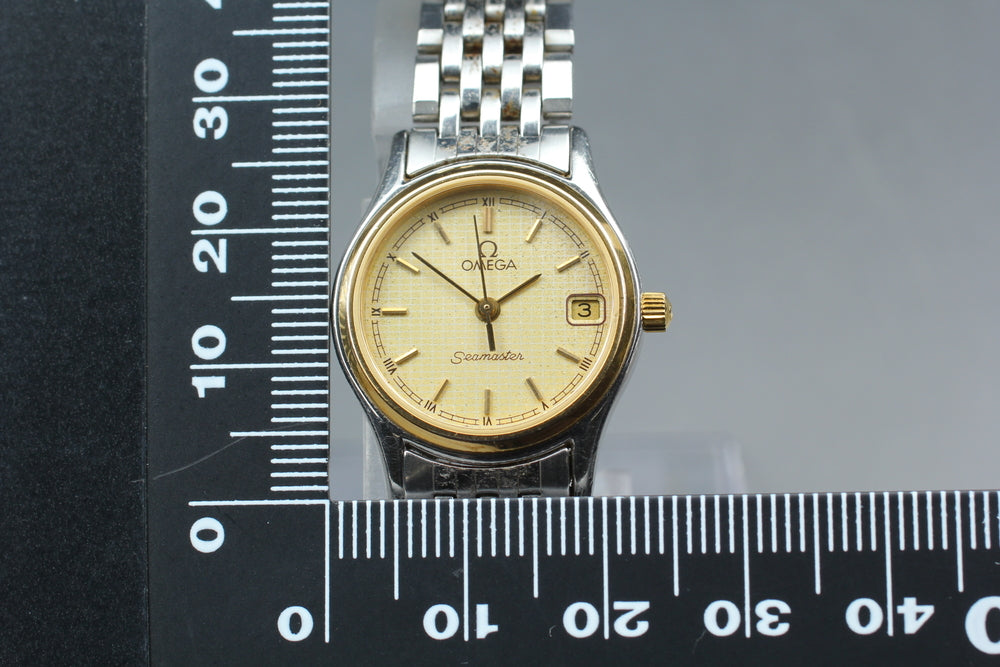 Near MINT OMEGA Seamaster 596.0073 Cal.1426 Gold Quartz 22.6mm Ladies Watch