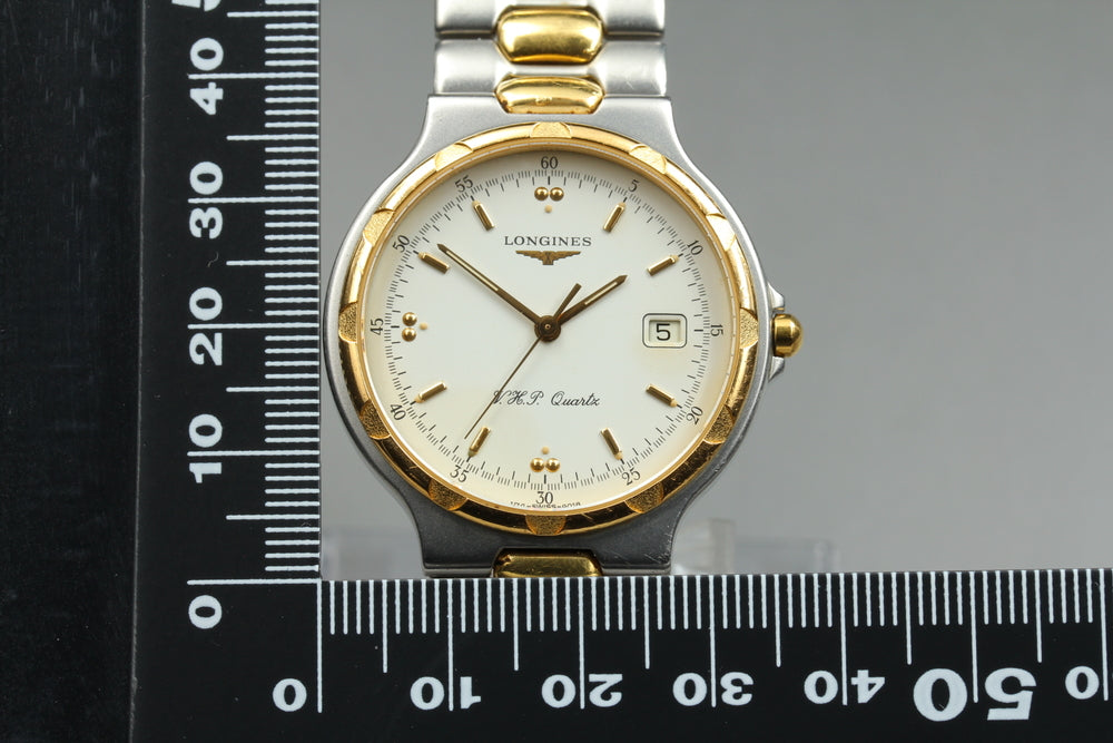 Near MINT LONGINES Conquest 4018 White Quartz 34.6mm Men's Watch