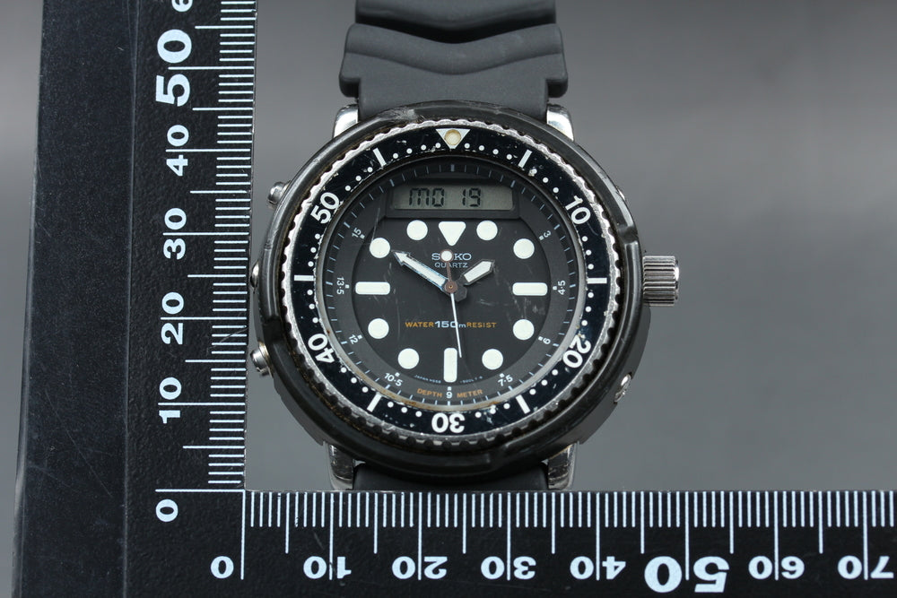 SEIKO Hybrid Arnie H558-5000 Black Quartz 45mm Men's Watch 1982