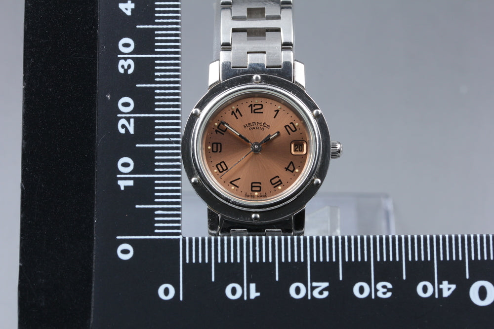 Near MINT HERMES Clipper CL4.210 Pink Gold Quartz 24mm Ladies Watch