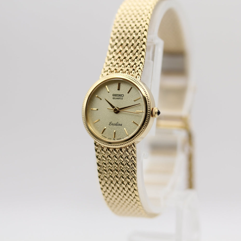 Near MINT SEIKO Exceline 1221-0100 Gold Quartz Watch