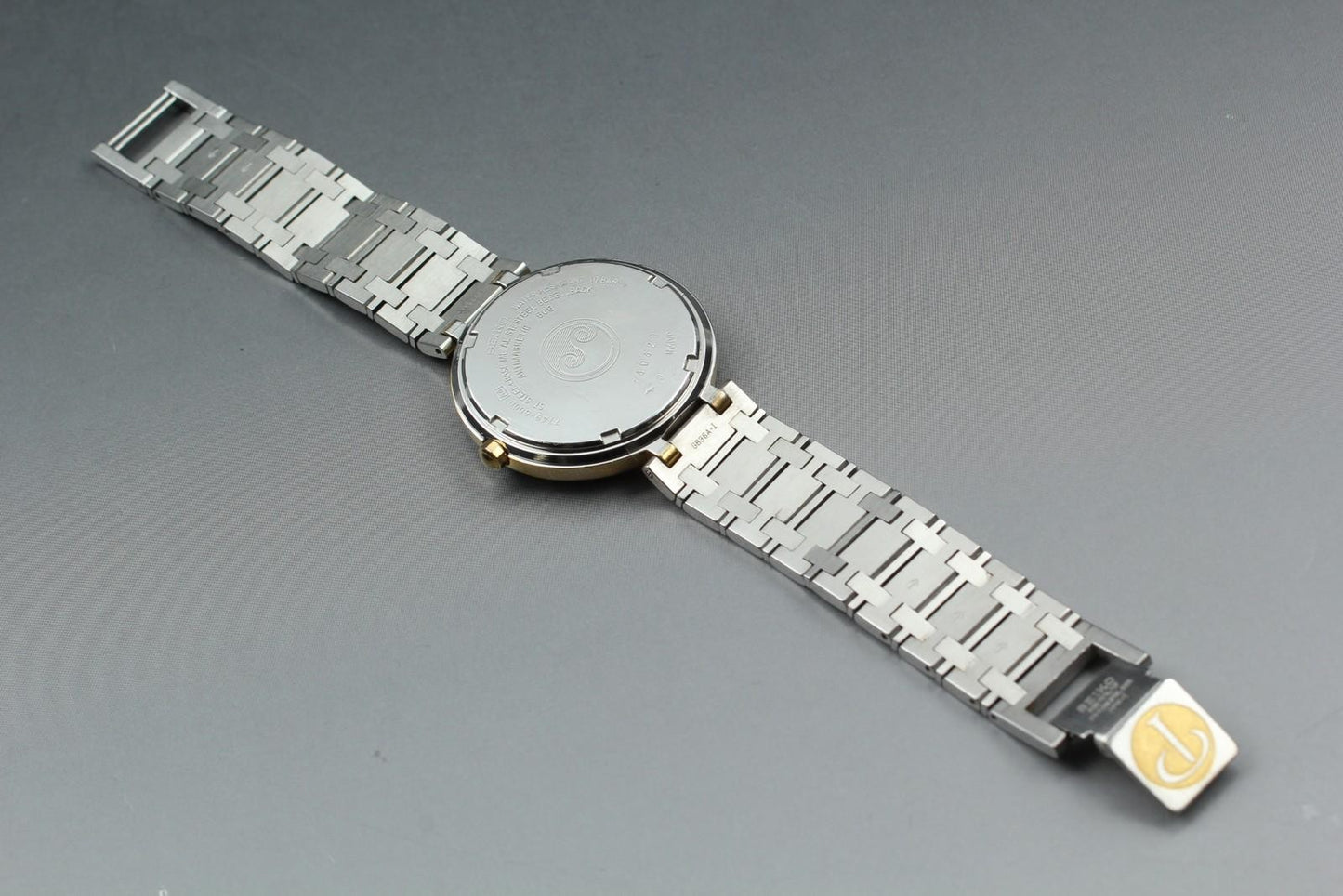 Vintage 1987 Near MINT* SEIKO Presage 7749-6000 Two-tone 34mm Quartz Watch JAPAN