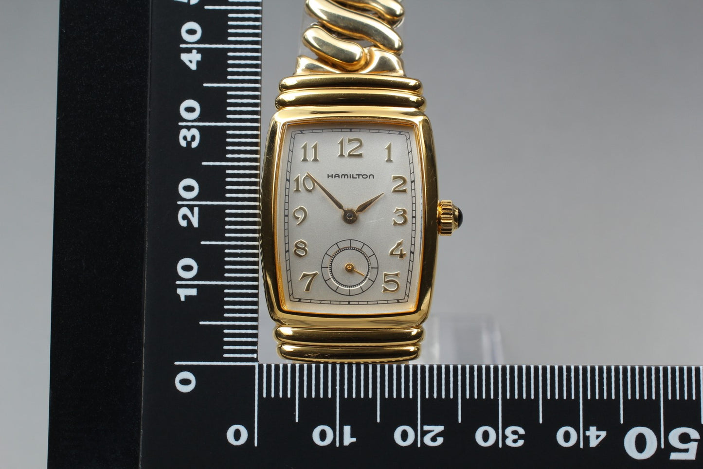 N MINT Hamilton Benton 6248 Gold Small Seconds Bellows Belt Quartz Ladies Watch