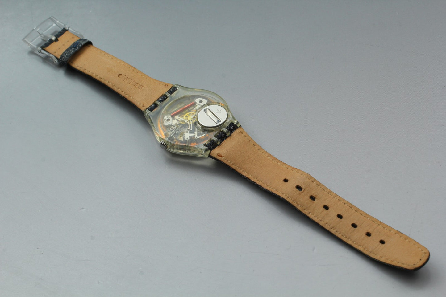 Near MINT w/ Box Papers* Swatch Bleu Travail GK735 Quartz Men's Watch From JAPAN