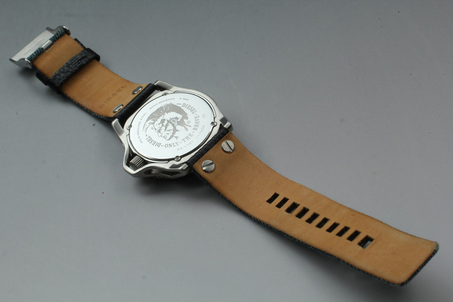 Near MINT Diesel DZ-1727 Date Blue Dial 46mm Quartz Men's Watch From JAPAN