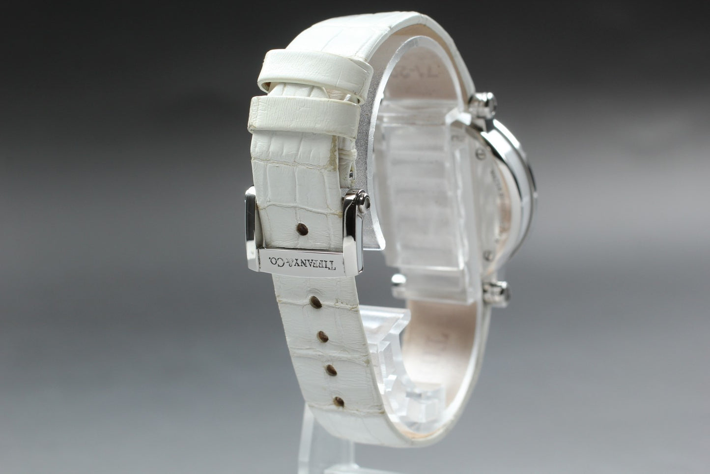 N MINT Card* TIFFANY&Co. Atlas Dome Z1300 White Quartz 30mm Ladies Watch JAPAN