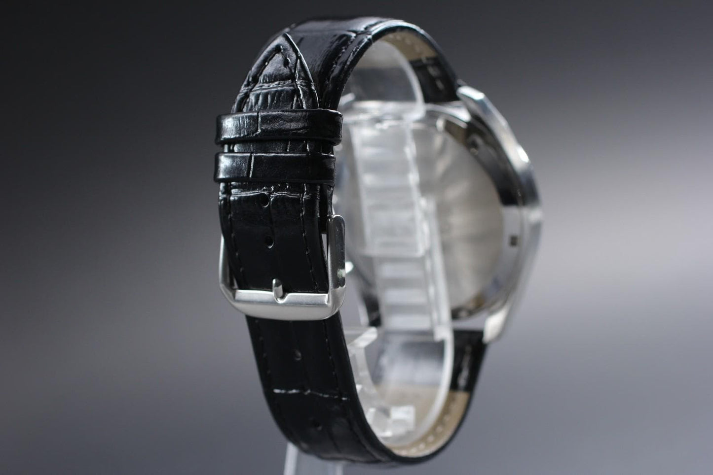 Exc+5 ORIENT Chronograph TT0U-C0-B Black Silver Dial Quartz 43mm Men's Watch