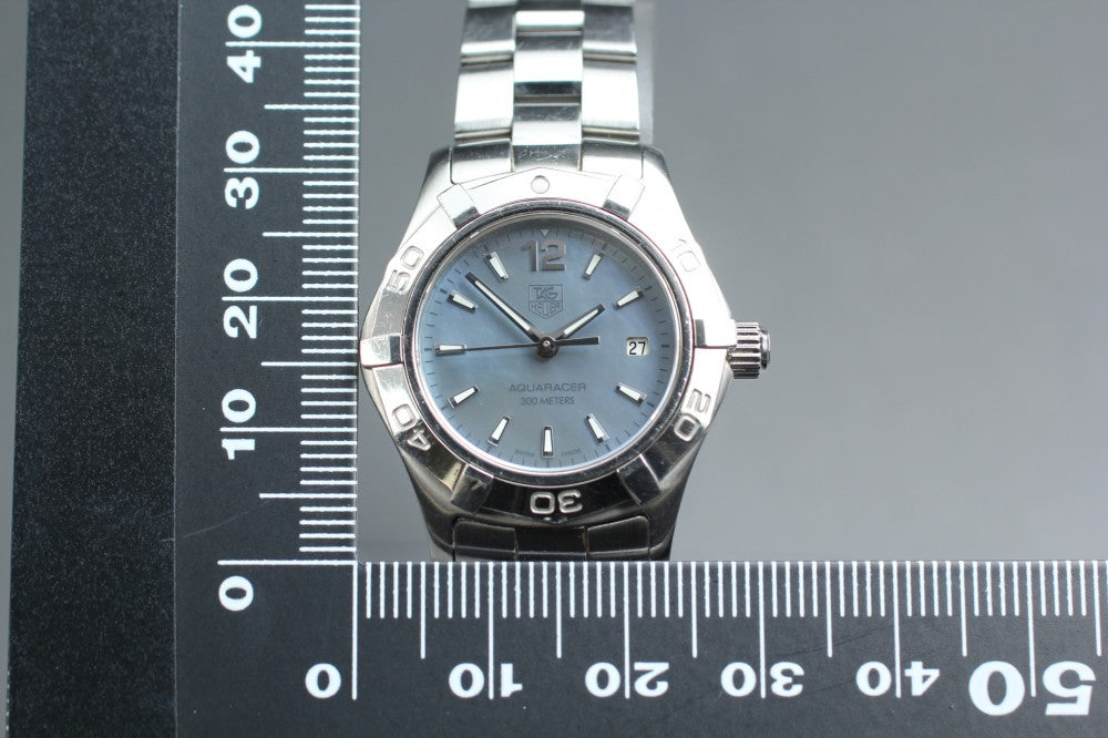 Near MINT TAG Heuer Aquaracer WAF1417 Blue Quartz 27.5mm Ladies Watch