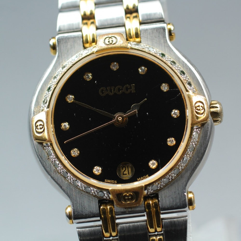 GUCCI 9000L Black Quartz 23.6mm Ladies Watch