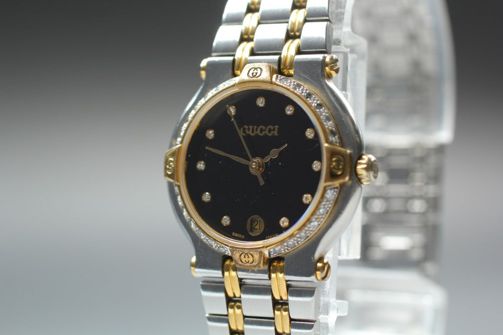 GUCCI 9000L Black Quartz 23.6mm Ladies Watch