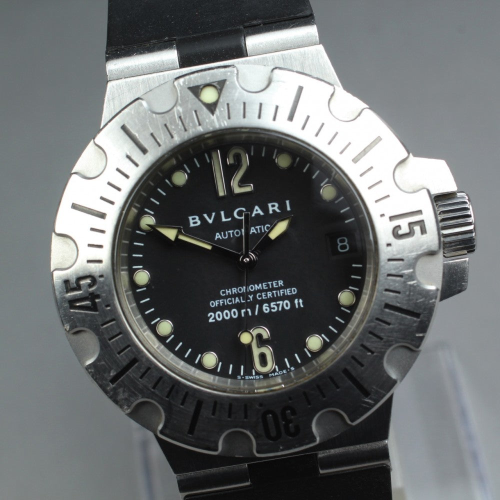 BVLGARI Diagono Scuba SD42S Black Auto 42mm Men's Watch