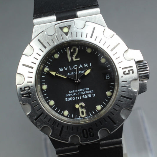 BVLGARI Diagono Scuba SD42S Black Auto 42mm Men's Watch