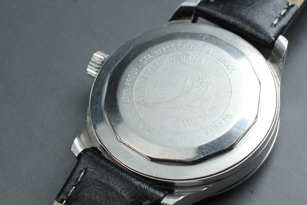 ORIENT Calendar Auto Swimmer F19770 Silver Auto 37.8mm Men's Watch 1960s