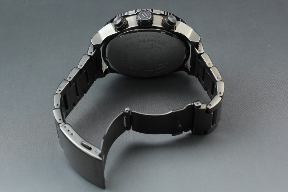 Near MINT DIESEL Double Down DZ-4314 Black Quartz 49.5mm Men's Watch