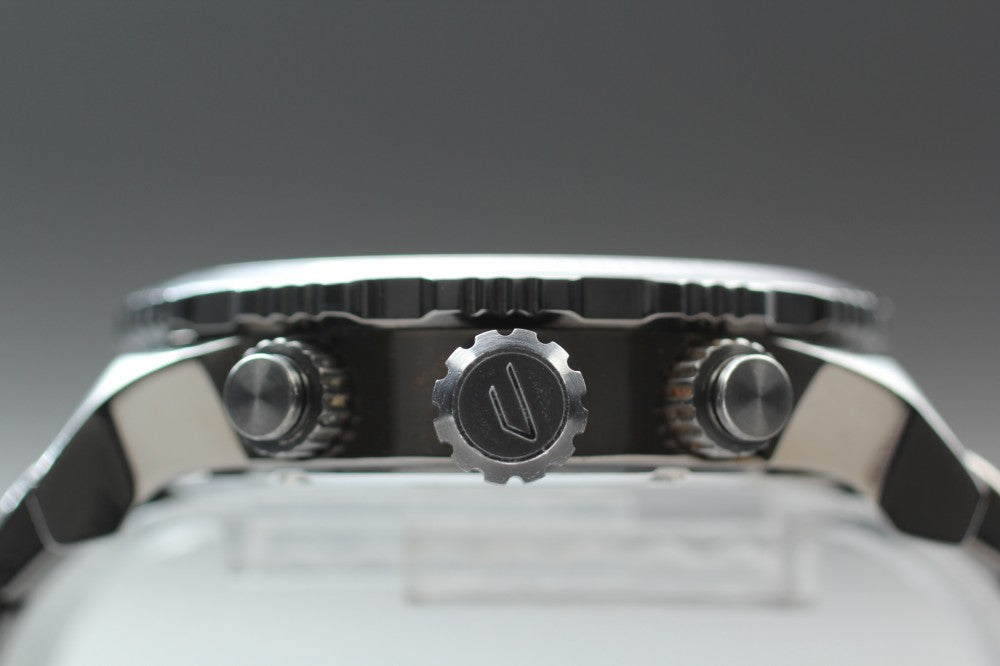 Near MINT DIESEL Double Down DZ-4314 Black Quartz 49.5mm Men's Watch