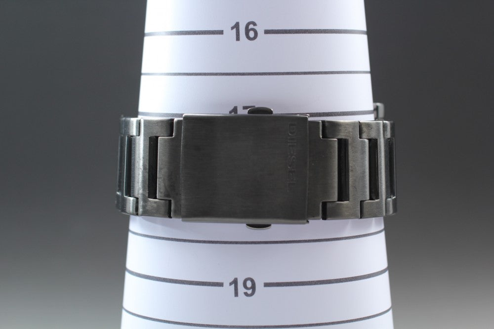 Near MINT DIESEL Double Down DZ-4314 Black Quartz 49.5mm Men's Watch