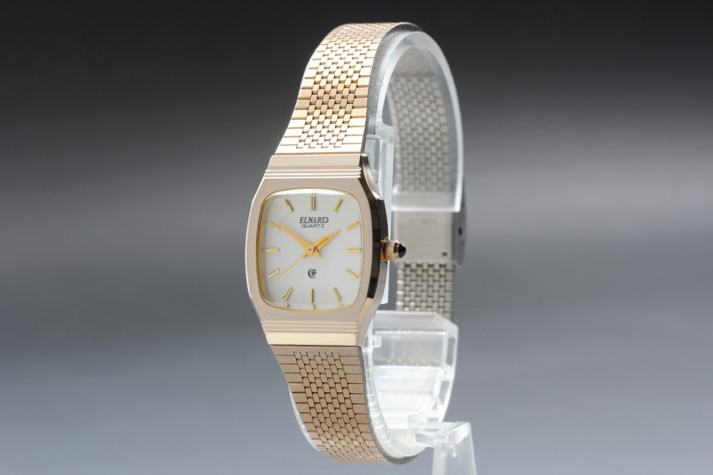 Near MINT Elnard EL-62008 White Quartz 21.4mm Ladies Watch