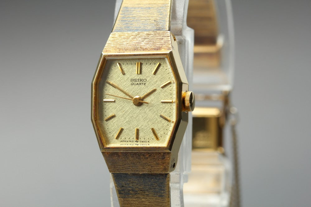 SEIKO Bracelet 1421-5530 Gold Quartz 17mm Ladies Watch 1982