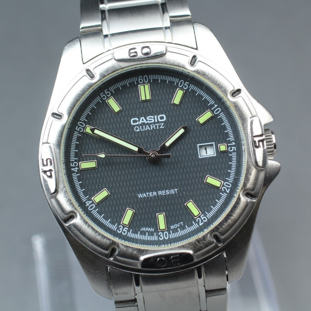 Near MINT CASIO MTP-1244 Black Quartz 41mm Men's Watch